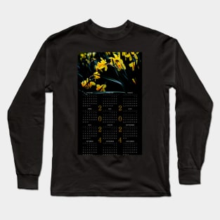 Daffodil Blooms • 2024 Year-at-a-glance Calendar Long Sleeve T-Shirt